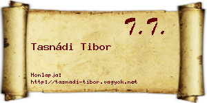 Tasnádi Tibor névjegykártya
